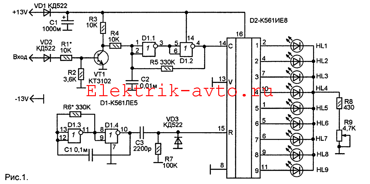 Схема спидометра на микроконтроллере